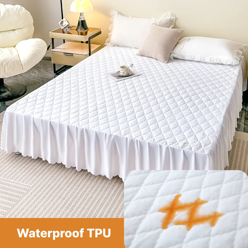Mattress Protector Waterproof - Quilted Waterproof Bed Skirt Soft and