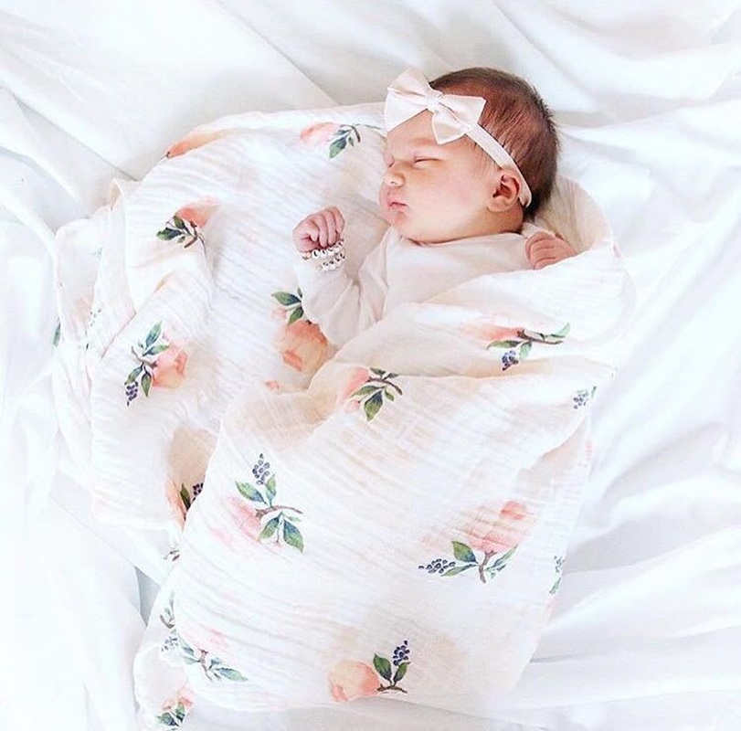 Home Textiles Blanket - Rose 120x120cm 70% Bamboo 30% Cotton