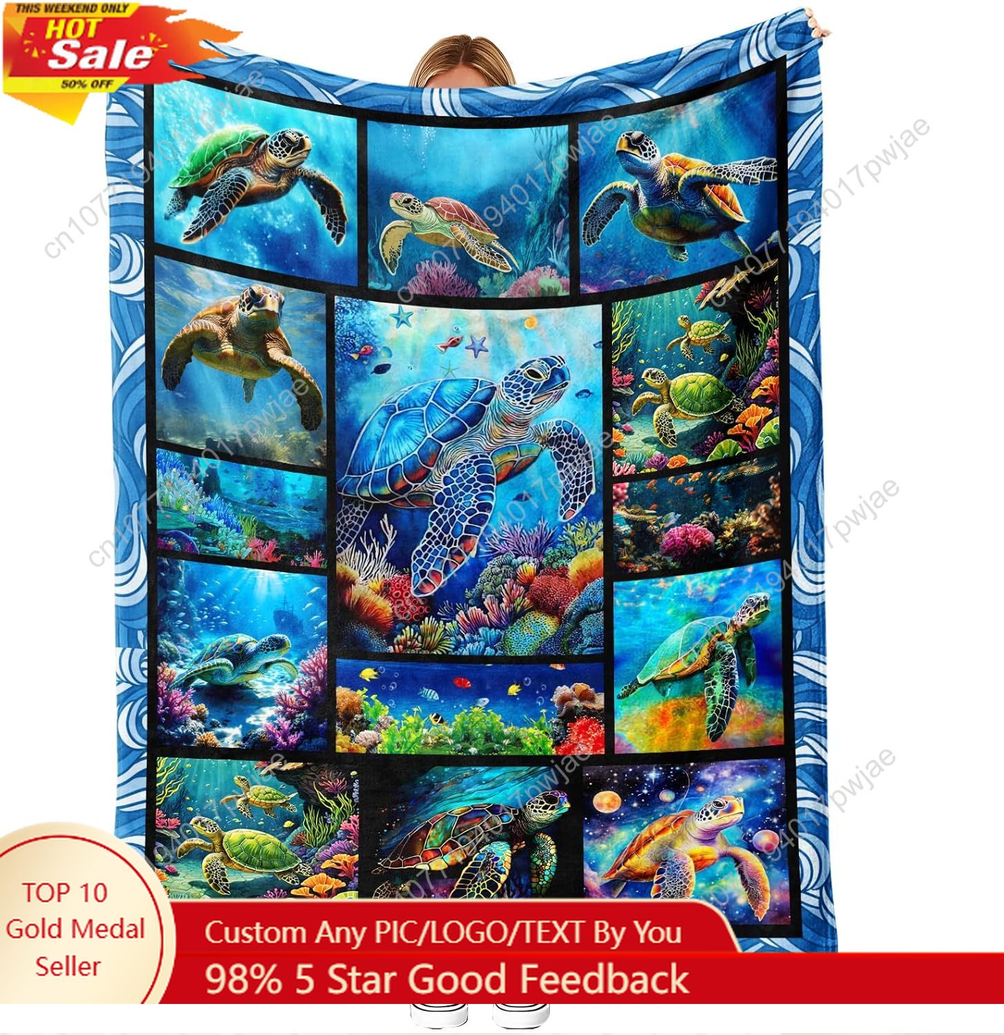 Sea Turtle Flannel Throw Blank - đánh giá và giá Home Textiles Blanket