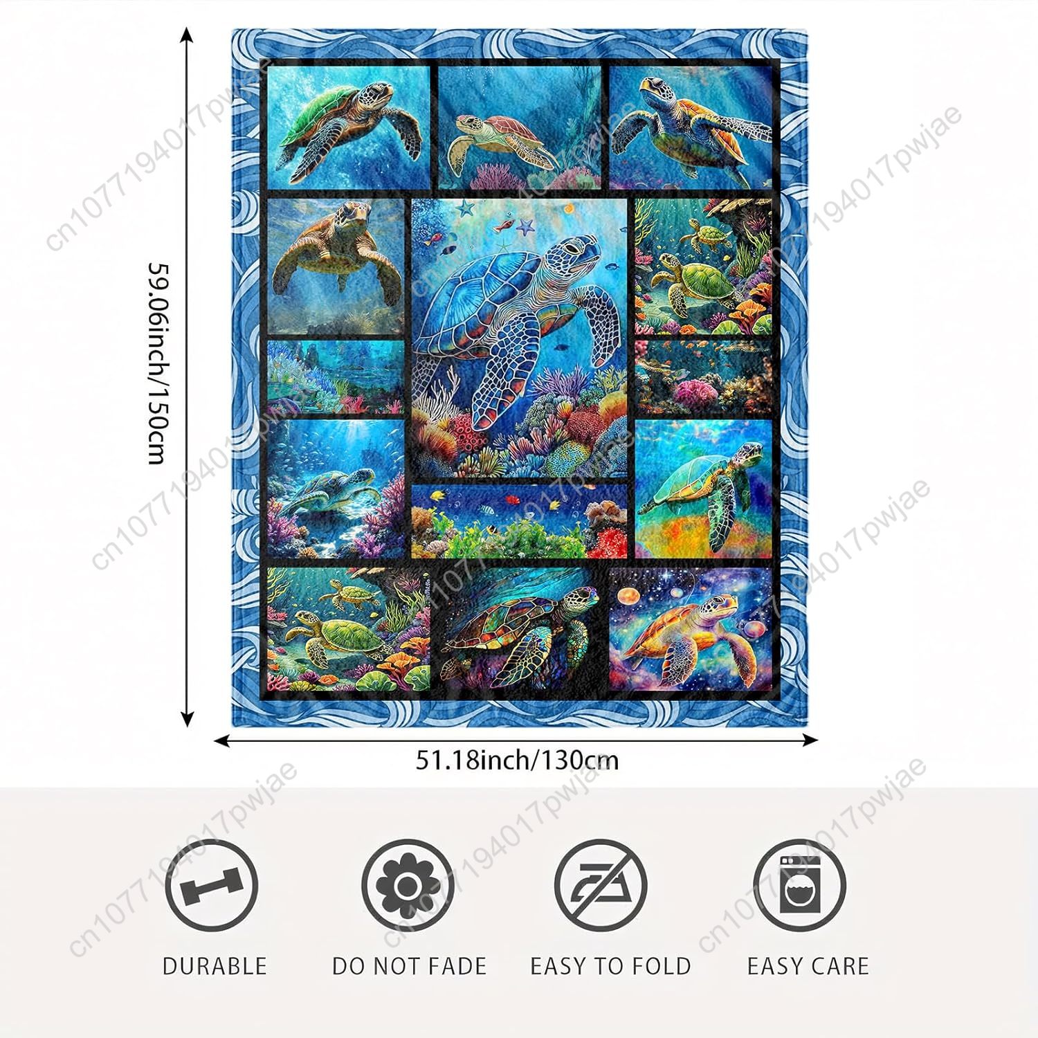 Sea Turtle Flannel Throw Blank - đánh giá và giá Home Textiles Blanket