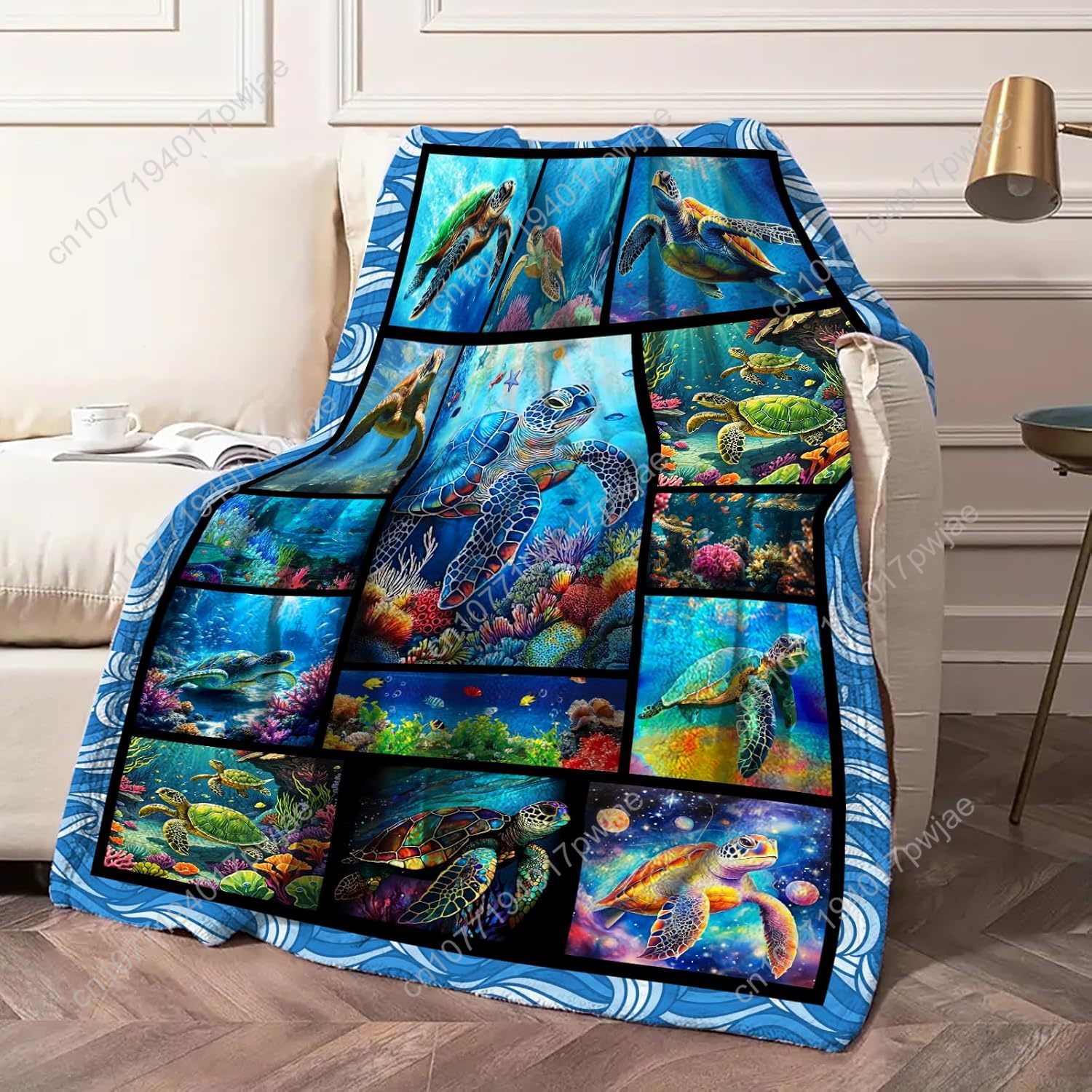 Sea Turtle Flannel Throw Blank - đánh giá và giá Home Textiles Blanket