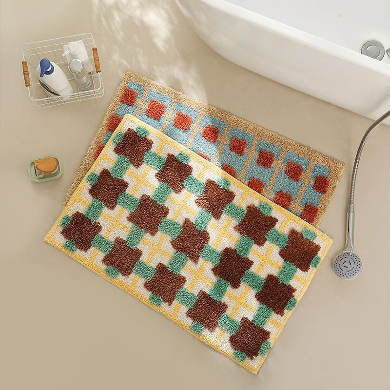 VIKAMA Non-Slip Floor Mat, Pla - đánh giá và giá Home Textiles Plaid