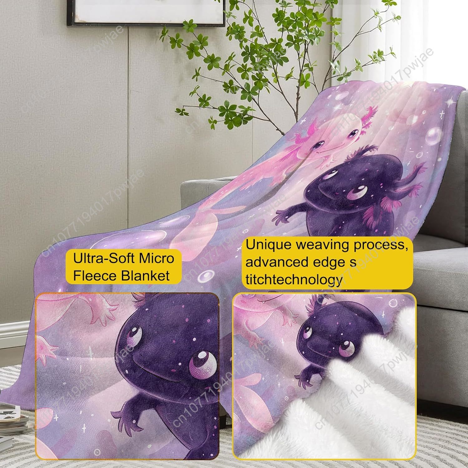 Axolotl Blanket Cute Axolotls  - đánh giá và giá Home Textiles Blanket