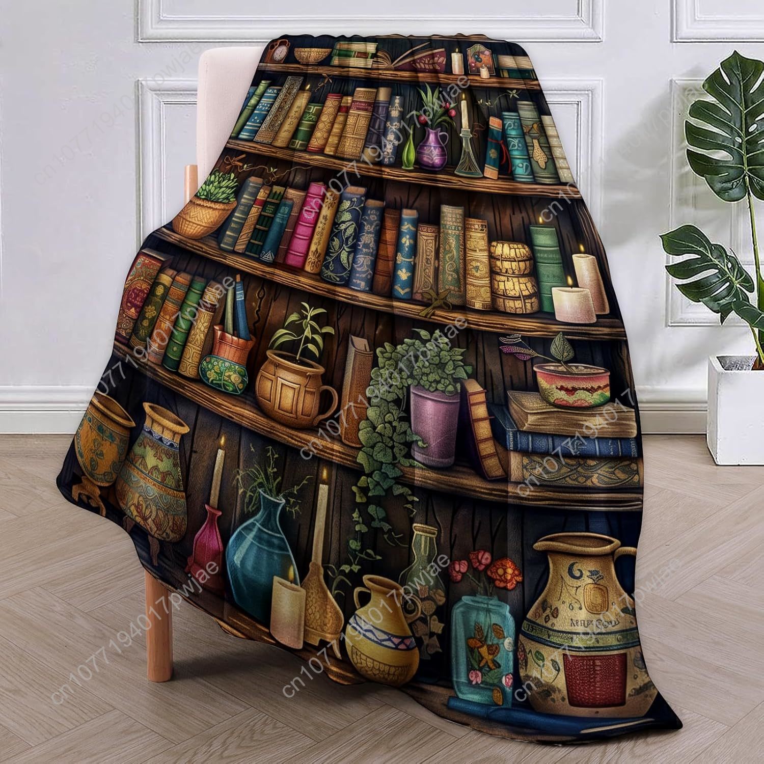 Vintage Bookshelf Blanket Read - đánh giá và giá Home Textiles Blanket
