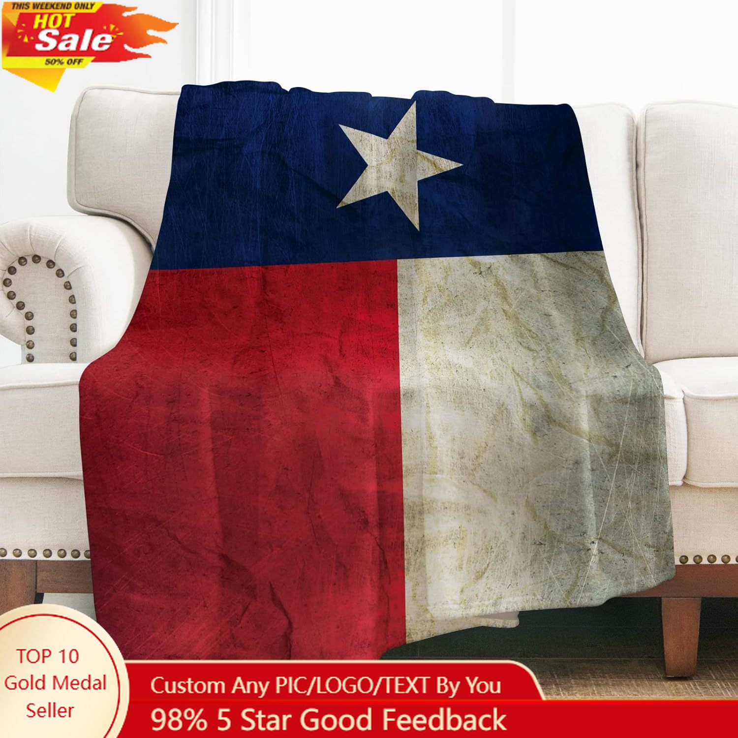Levens Texas Flag Throw Blanke - đánh giá và giá Home Textiles Blanket