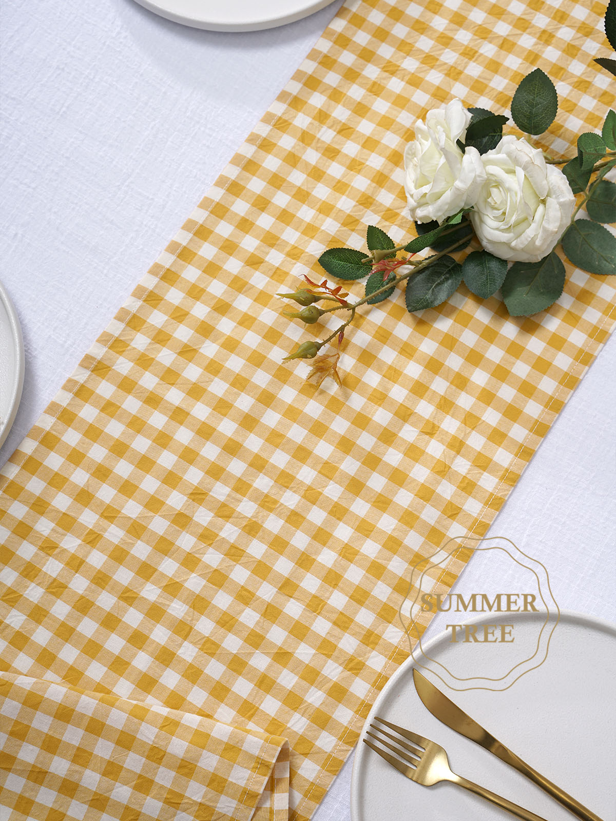 Rustic Plaid Cotton Table Runn - đánh giá và giá Home Textiles Plaid