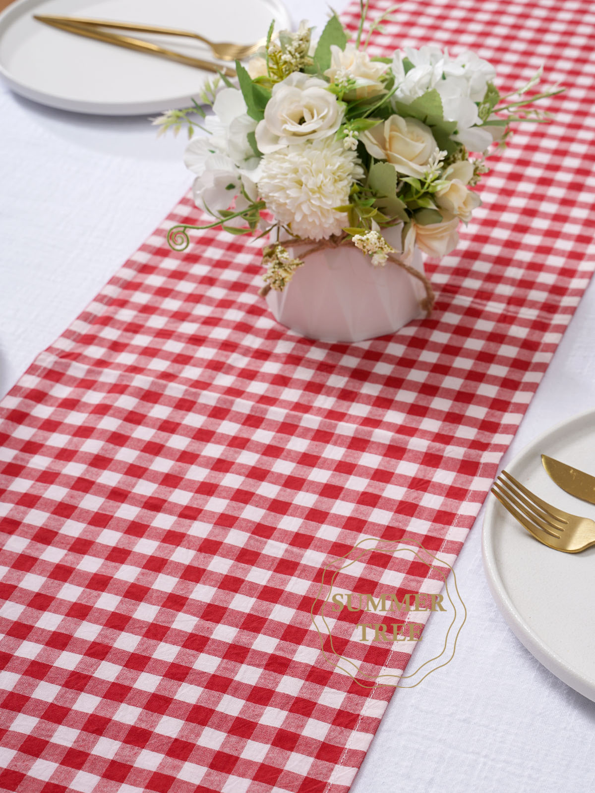 Rustic Plaid Cotton Table Runn - đánh giá và giá Home Textiles Plaid