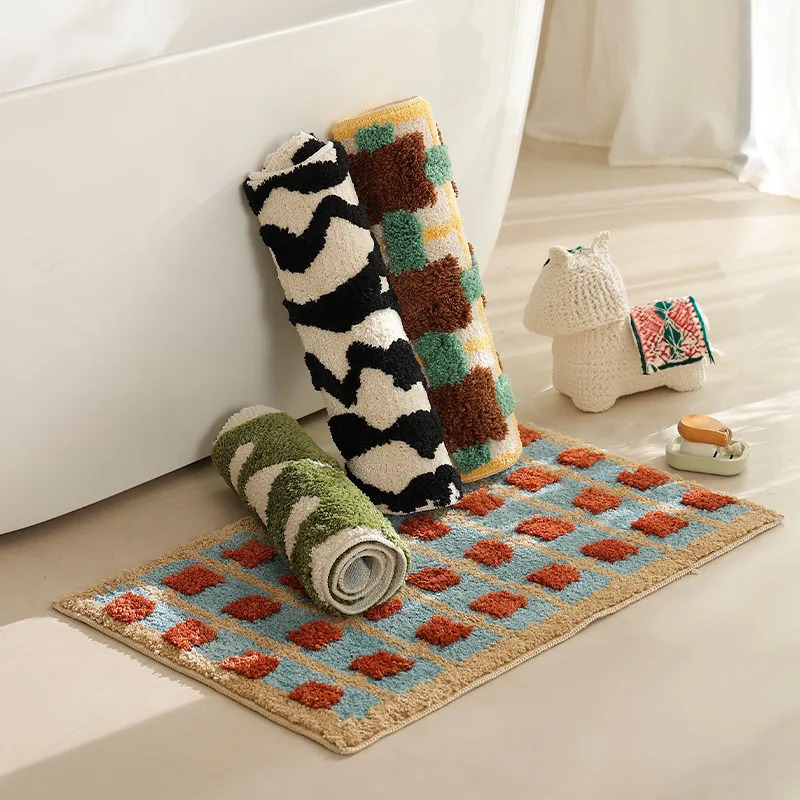 VIKAMA Plaid Floor Mat, Non-Sl - đánh giá và giá Home Textiles Plaid