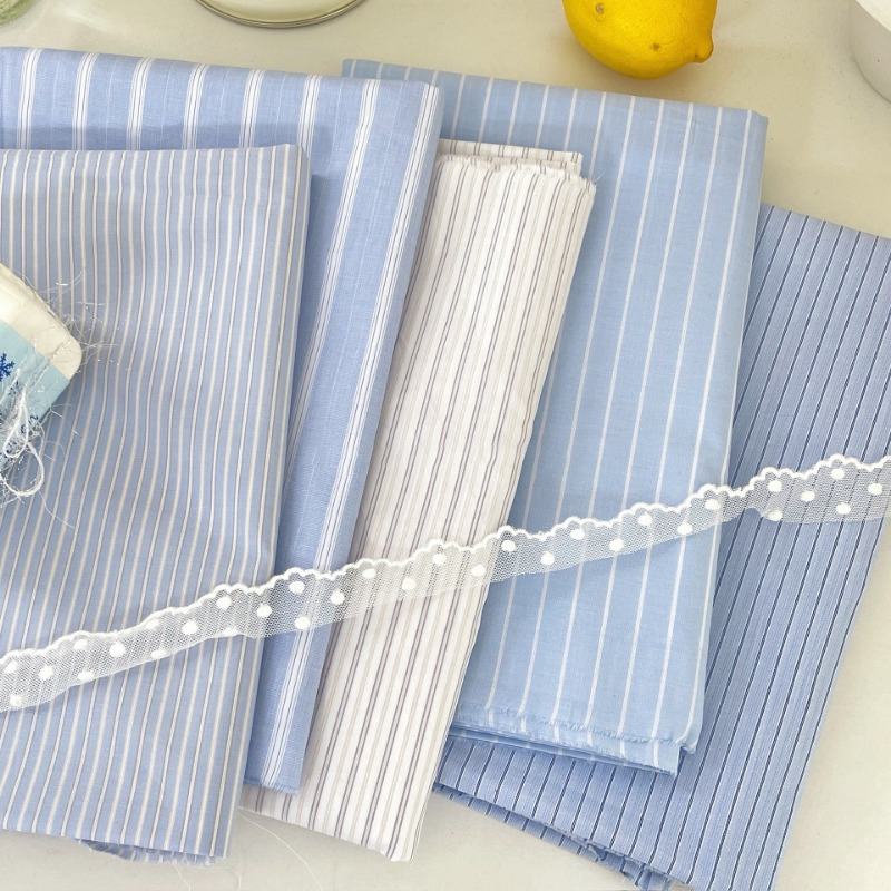 0.5m/2m Korean Style Blue Stri - đánh giá và giá Home Textiles Plaid