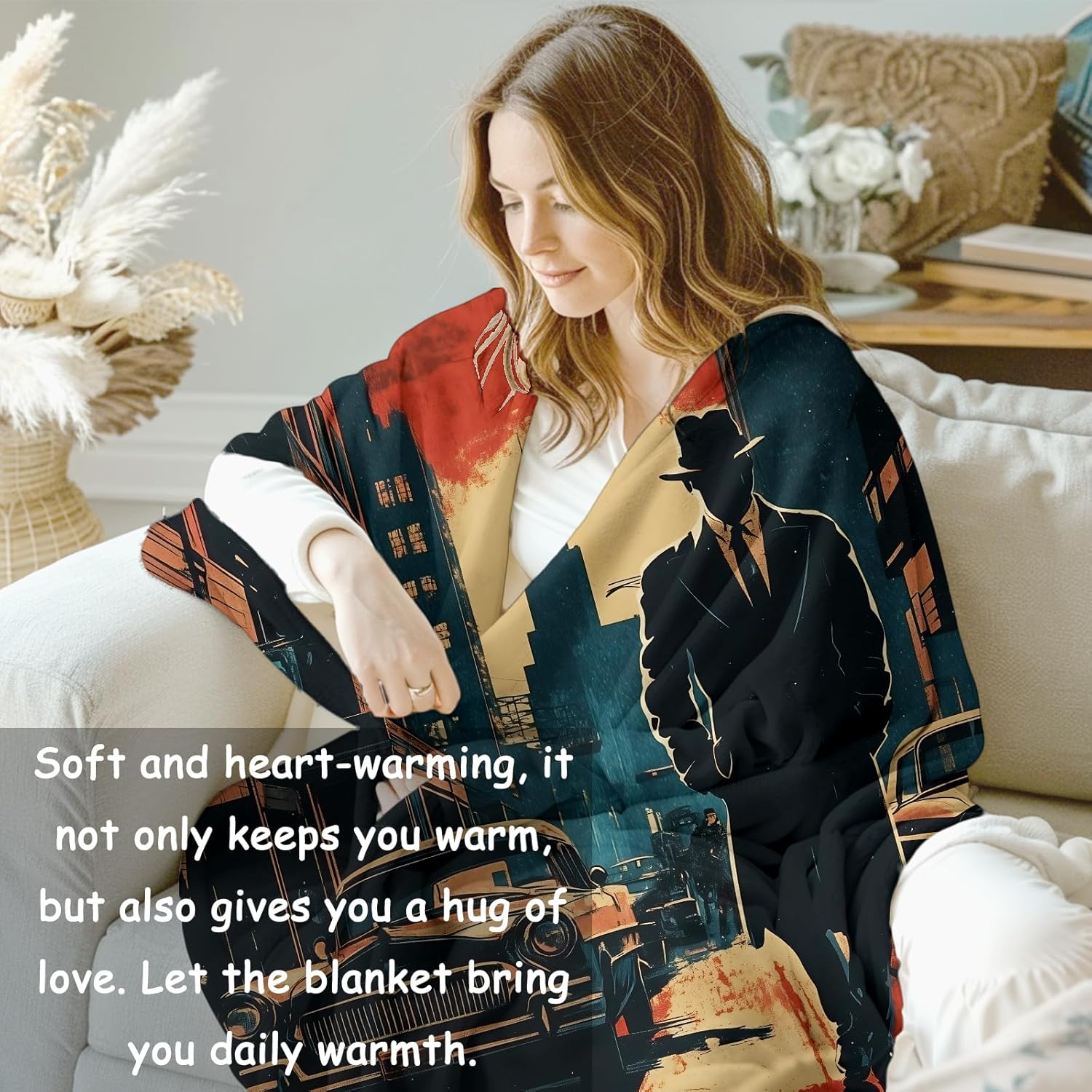Noir Detective Blanket Gifts f - đánh giá và giá Home Textiles Blanket