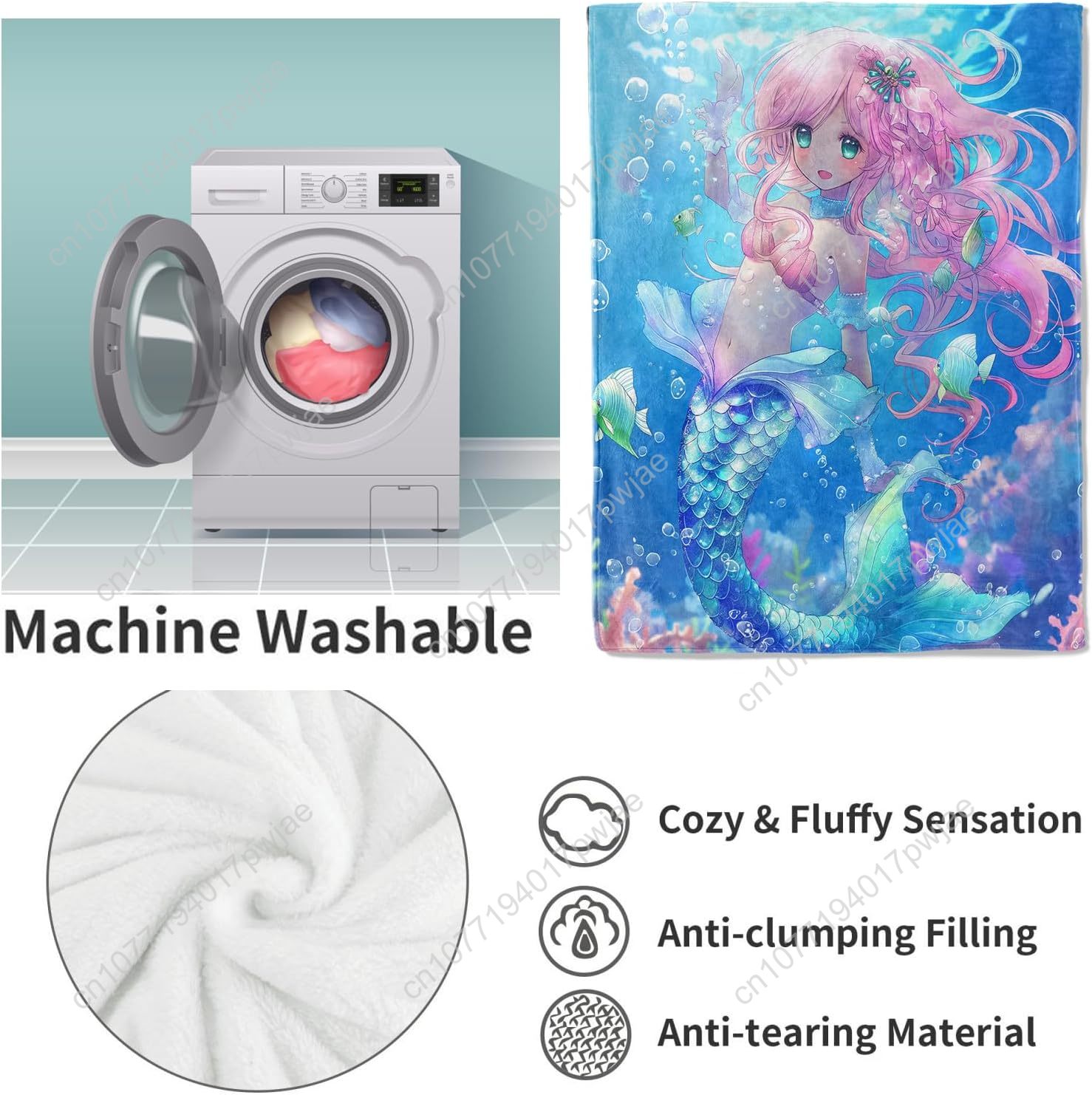 Cute Mermaid Blanket Cartoon F - đánh giá và giá Home Textiles Blanket