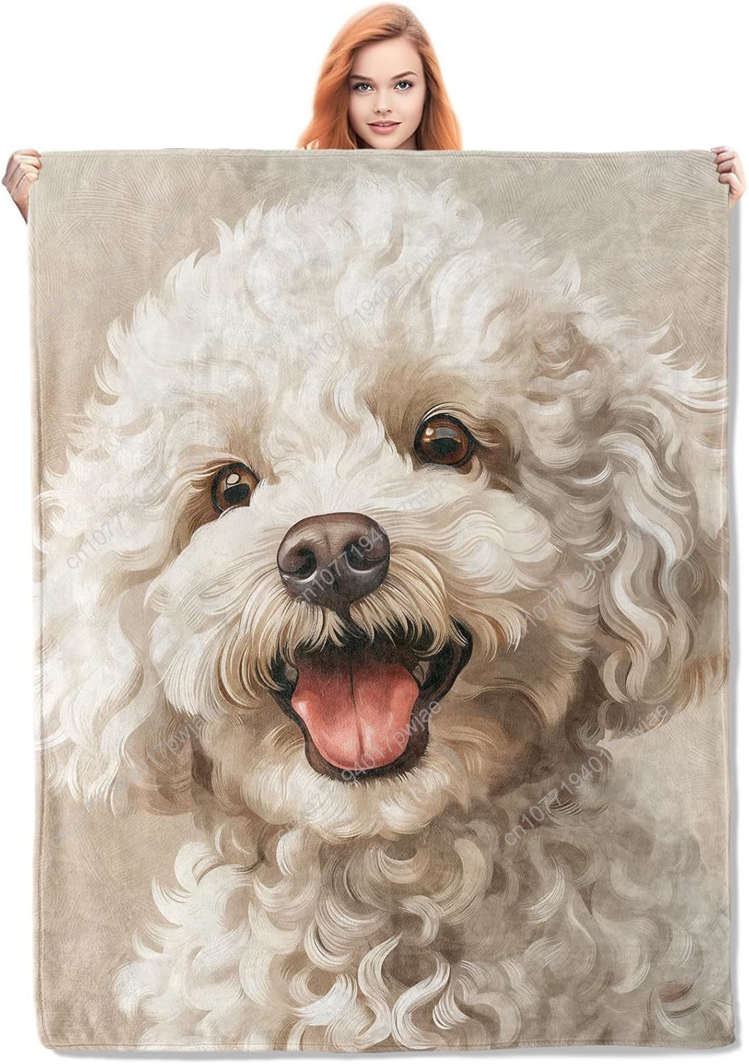 Joyful Poodle Portrait Blanket - đánh giá và giá Home Textiles Blanket