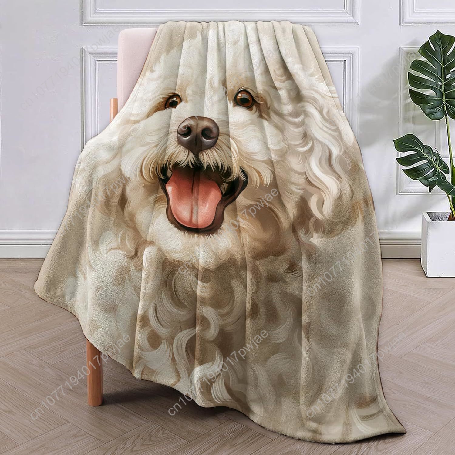 Joyful Poodle Portrait Blanket - đánh giá và giá Home Textiles Blanket